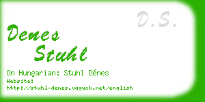 denes stuhl business card