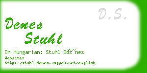 denes stuhl business card